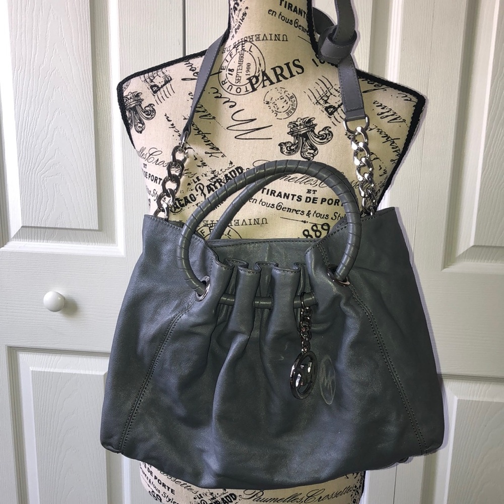 Michael Kors grey leather satchel